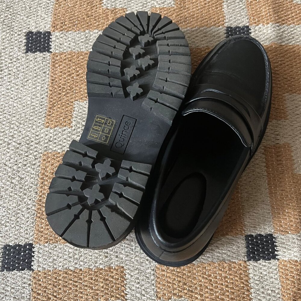 Quince Italian Leather Lug Sole Loafer (Black, Size 7) - Picture 4 of 6